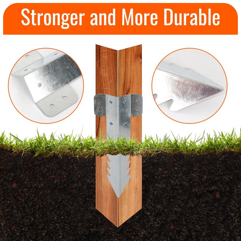 TOEKSIX 2 PACK Railway Sleeper Brackets, 25.5 CM Sleeper Stakes