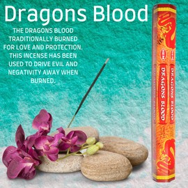 HEM Incense Sticks - 6 unique and premium flavours - Sandalwood, Red Rose, Lavender, Dragons Blood, White Sage, Patchouli with SAMASIA incense holder