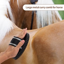 Curry Comb for Horses - Metal Horse Brushes for Grooming Dog Bath Brush Shedding Pets