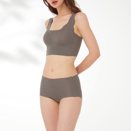 Gunze KB3155 Kireilabo Fitte Half-Top, Wireless Bra, Molded, Made in Japan KB3155, gray