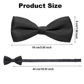 FACATH Bow Ties for Boys Pre Tied Toddler Bow Tie Adjustable Kids Bowties Clip On Fun Patterned Bowties for Wedding Party (Black)