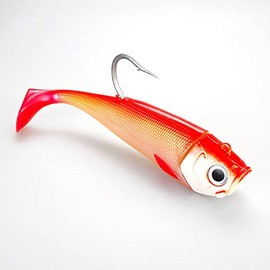 Team Deep Sea Saltwater Jig Shad, 24.0 cm, 400 g, 1 Head + 2 Shads, Red Bars