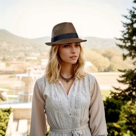 howkuhat Men's Wool Felt Fedora Hat Classic Winter Warm Bowler Hat with Detachable Feather & Band (M 56-58cm)(UK, Alpha, One Size, M, Army Green)