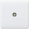 Knightsbridge CU0110 Curved Edge Twin Coax TV Outlet, White