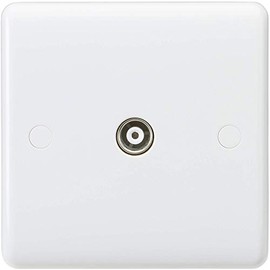 Knightsbridge CU0110 Curved Edge Twin Coax TV Outlet, White