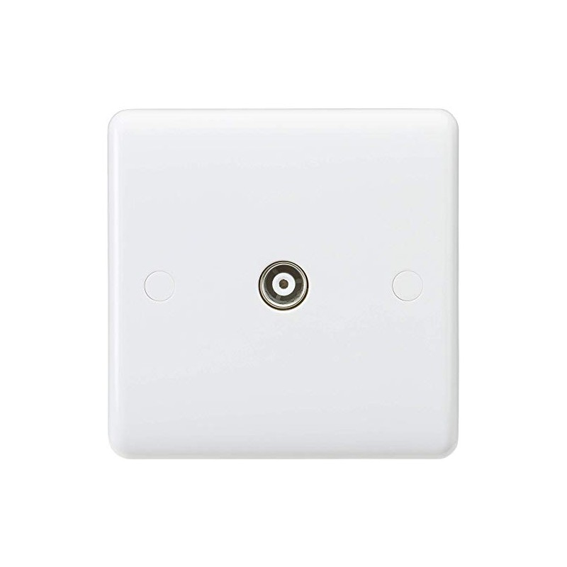 Knightsbridge CU0110 Curved Edge Twin Coax TV Outlet, White
