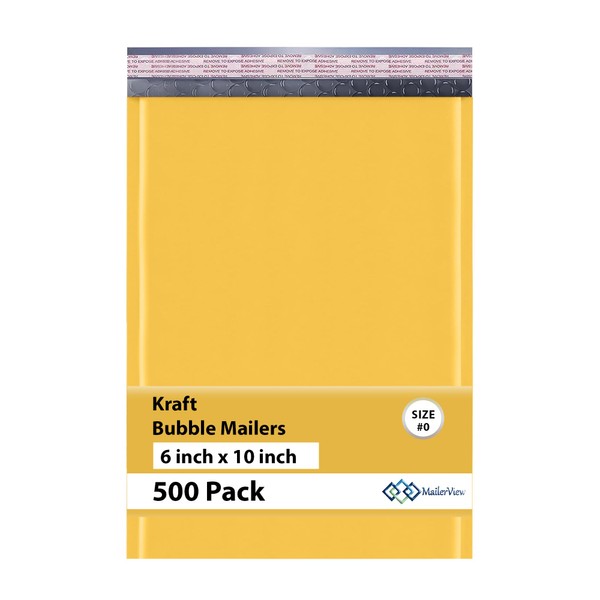 Small Kraft Bubble Mailers 6x10 inch #0 | Self Seal