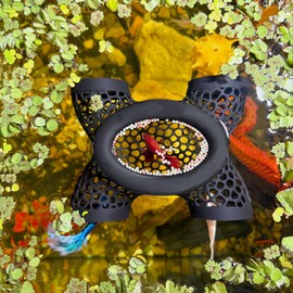 Grilx- Tronco flotante para peces betta, túnel y hamaca para escondite, cueva de descanso para peces pequeños o camarones, alimentador flotante, anillo de alimentación, decoración para acuario (negro)