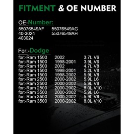 SZKAIDAG 55076549AF Front Windshield Wiper Motor Fit for:-Dodge for:-Ram 1500 1998-2002 3.7L 3.9L 4.7L 5.2L 5.9L, for:-Ram 2500 3500 2000-2002 5.9L 8.0L with 4-Pin, Replace OE# 40-3024, 55076549AG