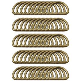 pson 50PCS 1 Inch Welded Strong D Shape Rings, Bronze Heavy Duty D Ring for Key chains Belts Hardware Bags Ring Hand DIY