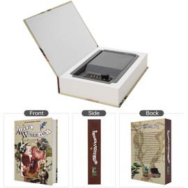 Book Safe, Real Paper Diversion Safe with Combination Lock, Hollow Hidden Compartment, for Jewelry, Money and Cash (Alice,Combination)