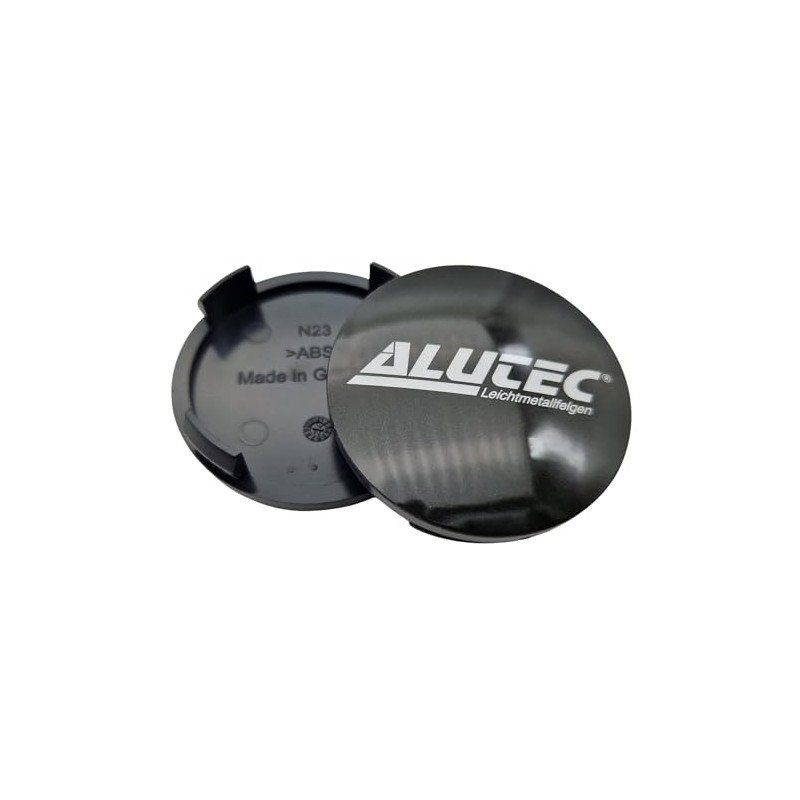 1X Alutec Nabendeckel 60mm Graphit (N23) Logo Silber - Original