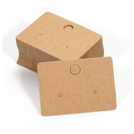 Earring Cards, 100 Pieces of Kraft Paper Display Card, DIY Hanging Earring Kraft Paper Label, Brown Jewelry Label, Hole Paper Holder Suitable for Selling Jewelry Cards