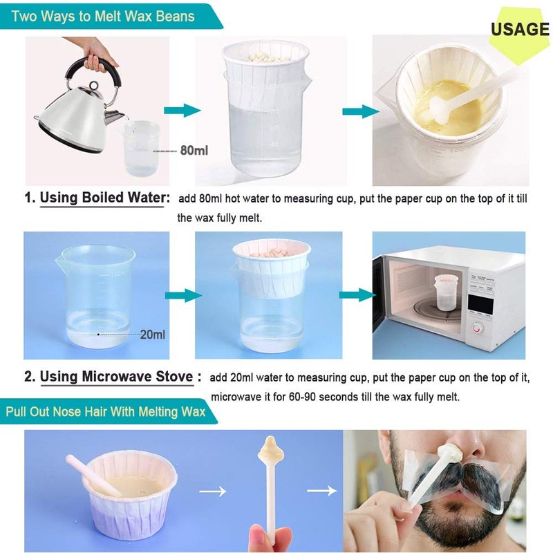 Oakeer Nose Wax Kit - 40 Sticks, Hair Remover for