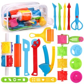 REMOKING 21-Piece Nento Tool Set, For Children, Educational Toy, Sand Adventure Set, Clay, Toddlers, Indoor Sandbox, Sand Play, Sand Clay, Celebrating Kindergarten, Boys, Girls, Present, Storage Bag Included