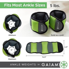 Ankle Weights Strength Training Weight Sets for Women & Men with Adjustable Straps - Walking, Running, Pilates, Yoga, Dance, Aerobics, Cardio Exercises (5Lb & 10 Pound Sets)