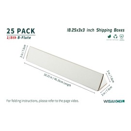wisaiboxl Triangle Mailing Tubes, 18.25x3x3 inch Shipping Box, 25-Pack