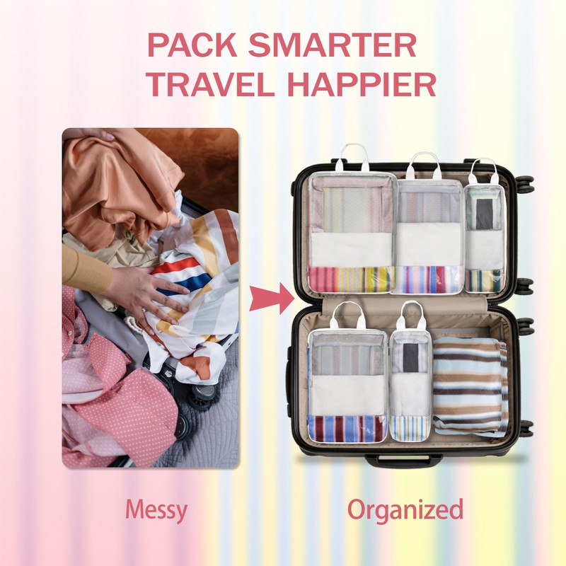 7 Pcs Compression Packing Cubes Travel for Suitcases, Luggage Organizer