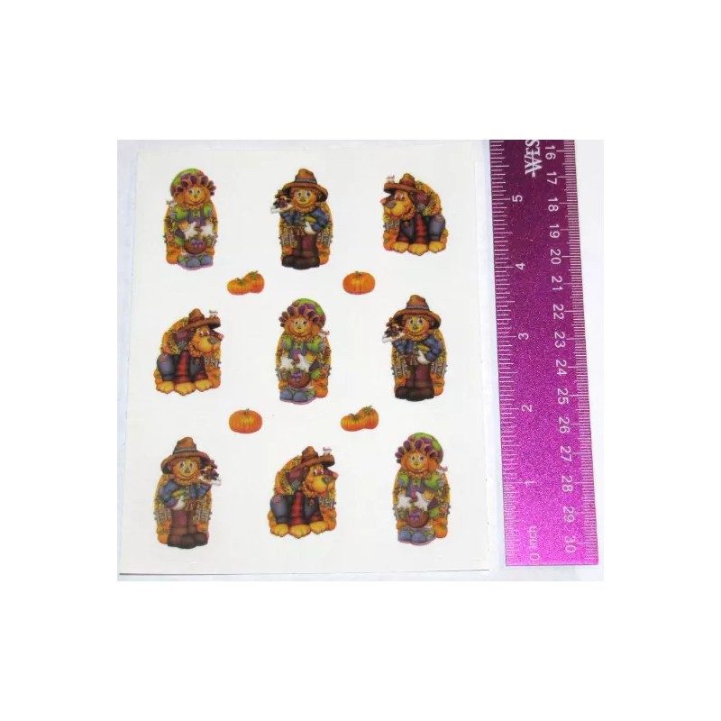 Beistle Autumn Scarecrow Stickers, Scarecrow stickers, 4 SHEETS/PK #94004 #L