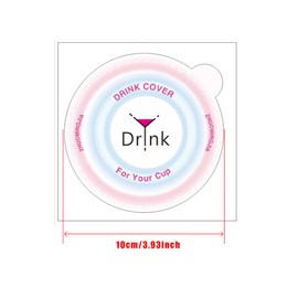 ZHUOMINGJIA 3.92 Inch Drink Protection Cover,Small and Convenient Disposable Drink Lid Stickers,For Bar, Party,Outdoor Festival,Prevent Dust and Other Debris From Spoiling Your Drink (white,80)
