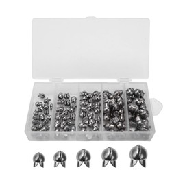 DONGKER Fishing Lead Set, 100 Pieces Fishing Clamp Lead, 5 Sizes, Removable Fishing Lead Shot Assortment for Fishing Bait, Pike, Float Fishing