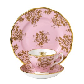 Royal Albert 100 Years Anniversary Golden Rose 1960 3 Piece Tea Set, 8"