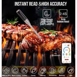 The Original True Wireless Smart Meat Thermometer, 500FT Range WiFi & Bluetooth Digital Connectivity, Meater, Quick Easy APP Control, Dual Sensors, Kitchen Oven Grill BBQ Smoker Rotisserie Air Fryer