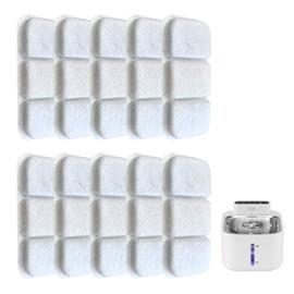 Pet Fountain Filter Replacement Cartridges for 113 oz/3.2 L Automatic Pet Water Fountains,Cotton Activated Carbon and Foam Filter(10 Pack)