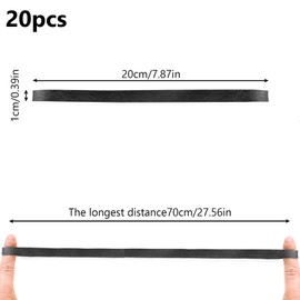 20 * 1cm Heavy Duty Rubber Bands 20 Pcs Large Black Thick Elastic Rubber Bands Trash Can Band Rope Strong Durable Wide Wrapping Bands for Industrial Home Office School File Folders Garbage Can