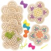 Baker Ross 4 Pcs Flower Shaped Wooden Embroidery Kit Easter