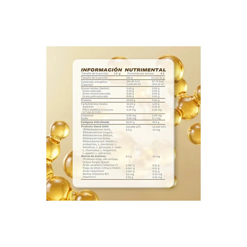 Colágeno Hidrolizado 500g Tawr Elements Enzimas Digestivas Sin Sabor
