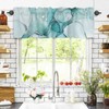 Hokiten Teal Marble Pattern Window Valance Curtains, Window Treatment for