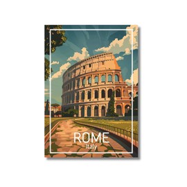 Freyheit Premium Poster Stylish Travel Poster Coloured DIN A4 (21 x 30 cm) Without Picture Frame (Rome)