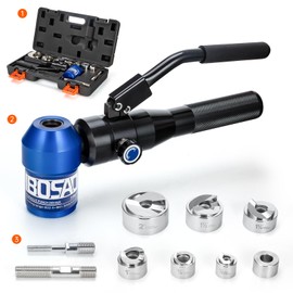 IBOSAD Aluminum Alloy Hydraulic Knockout Hole Punch Driver Kit 1/2 to 2 inch Electrical Conduit Hole Cutter Set KO Tool Kit Metal Sheet Puncher (TPA-8-NEW)