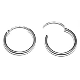 Arranview Jewellery 18 mm Diameter Hinged Heavy Weight Sleeper Hoop Earrings in Sterling Silver