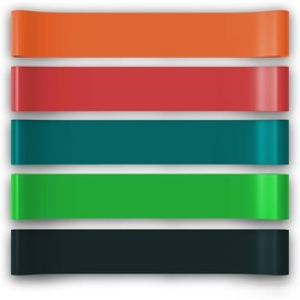 TnP Resistance Bands, Skin-Friendly Resistance Fitness Exercise Loop Bands with Choice of Resistance Levels - for Women and Men- Ideal for Home, Gym, Yoga, Training, Stretch Loop Physio (Set 5)