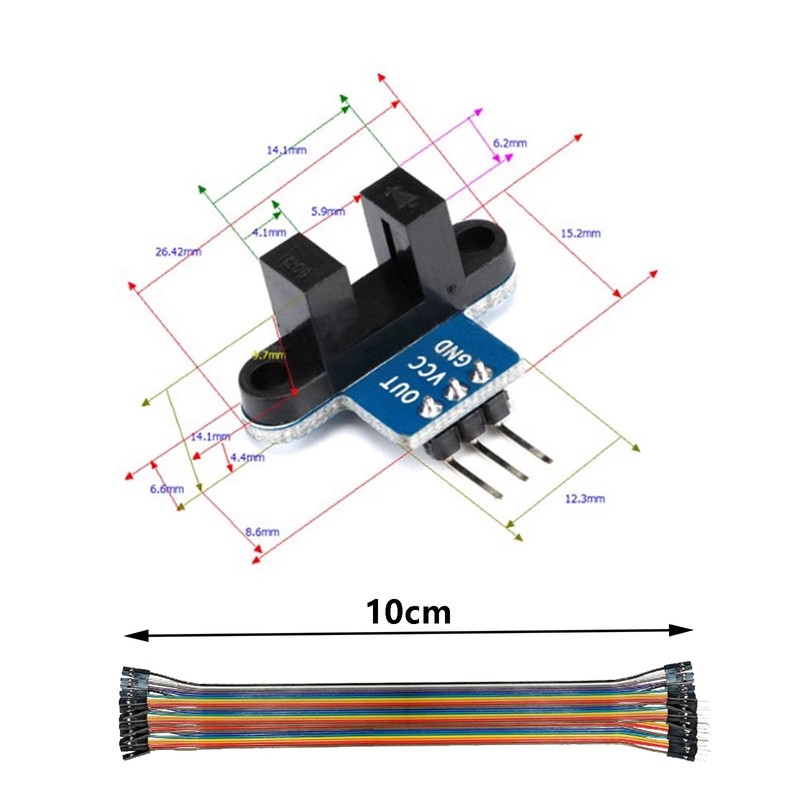 8pcs Infrared Speed Sensor, 3.3-5V IR Infrared Slotted Optic Optocoupler