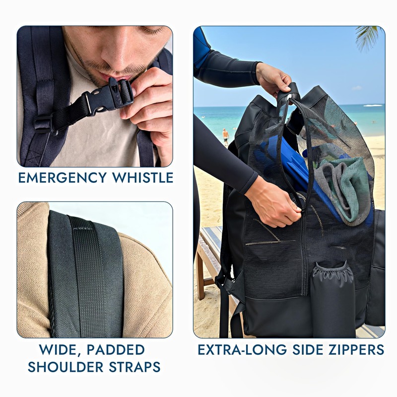 Dizokizo XL Mesh Scuba Diving Backpack, 110L Extra Large Dive