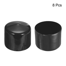 sourcing map 8pcs Rubber End Caps 54mm ID Vinyl Round End Cap Cover Screw Thread Protectors Black