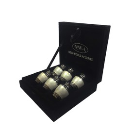 Cremation Urn, Keepsake urns with Pearl White and Nickel Finish- Set of 6