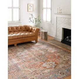 Loloi Loren Collection LQ-15 Terracotta/Sky 5'-0" x 7'-6" Area Rug