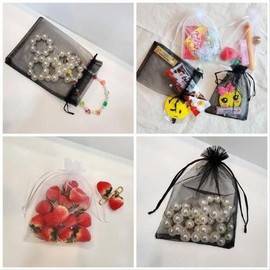 Non-woven fabric gift wrapping white 13x18cm pouch wrapping 1 piece mesh black / 부직포 선물포장 화이트 13X18cm 주머니 포장 1매 망사 블랙