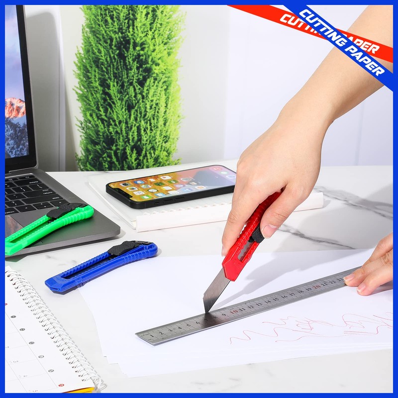 60 Pack Box Cutter Utility Knife Bulk 18 mm Wide