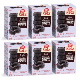 Katz Gluten Free Triple Chocolate Donuts | Dairy Free, Nut Free, Soy Free, Gluten Free | Kosher (6 Packs of 6 Donuts, 13 Ounce Each)
