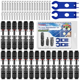 Solar Plug Set, Gruiqrd PV Solar Plug Male/Female Plug Solar System Solar Panel Cable Connector, IP67 Solar Connector Photovoltaic Connector for 2.5/4/6 mm² (20 Pairs)