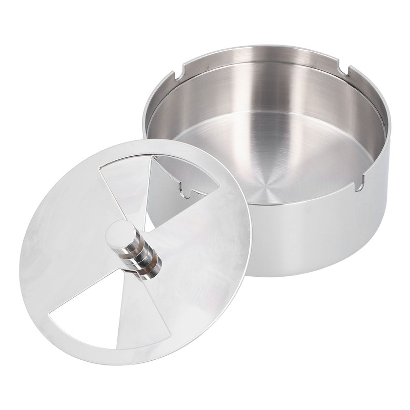 Ashtray Outdoor Thickened Stainless Steel Windproof Rotating Cover Design Finely