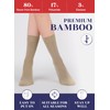 HUGH UGOLI Womens Soft Bamboo Dress Socks, Thin Crew Socks