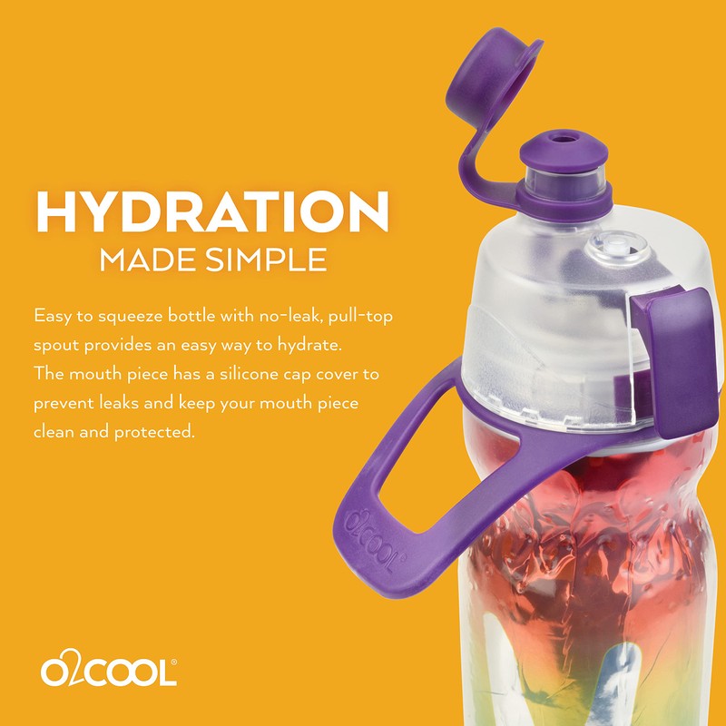 O2COOL Mist 'N Sip Misting Water Bottle 2-in-1 Mist And
