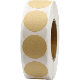 1000PCS 1 Inch Circle Dot Stickers Garage Sale Price Tag Sticker, Round Coding Labels Blank Yard Sale Price Stickers Natural Brown Dot Sticker for Office Student Classroom Home Decorative (1 Inch)