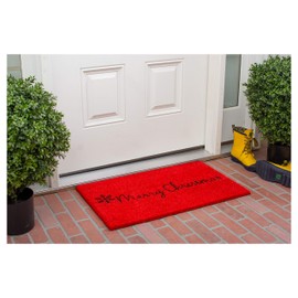 Calloway Mills 101782436 Red Merry Christmas Doormat, 24" x 36", Red/Black
